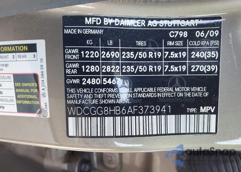 2010 Mercedes-Benz Glk 350 4Matic z USA, uszkodzony, nr VIN WDCGG8HB6AF373941